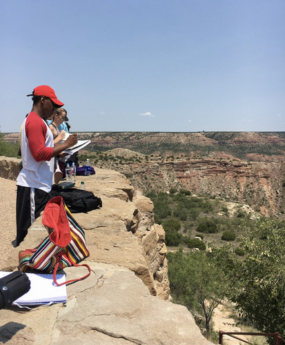 Students sketching at PD Canyon